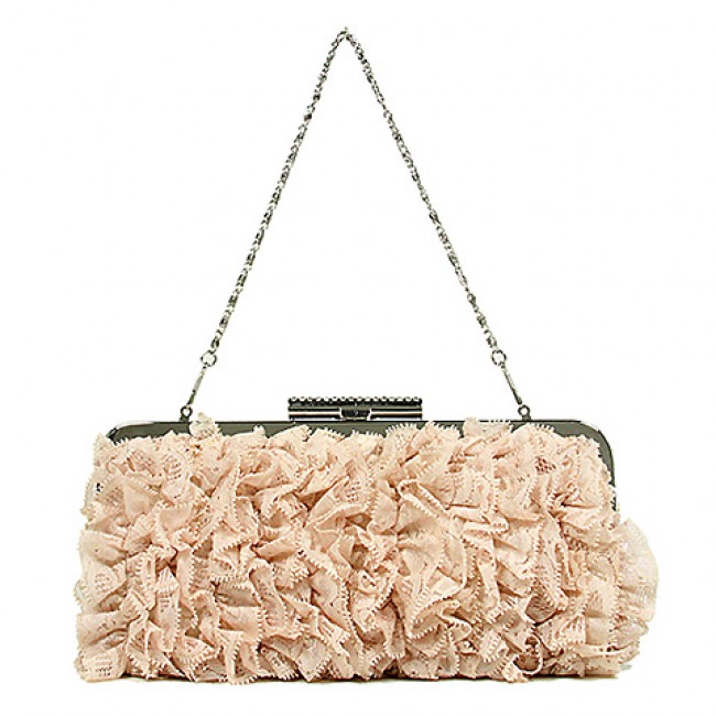Evening Bag -  Ruffled &ndash; Champagne - BG-7447CP